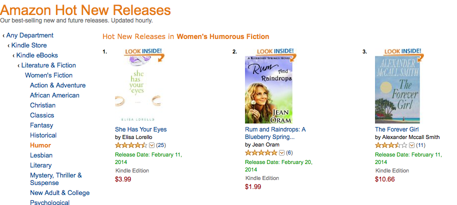 Rum and Raindrops an Amazon hot new release in women's fiction