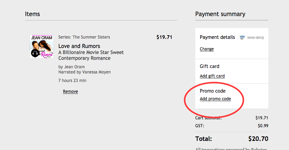 How to add a promo code on Kobo