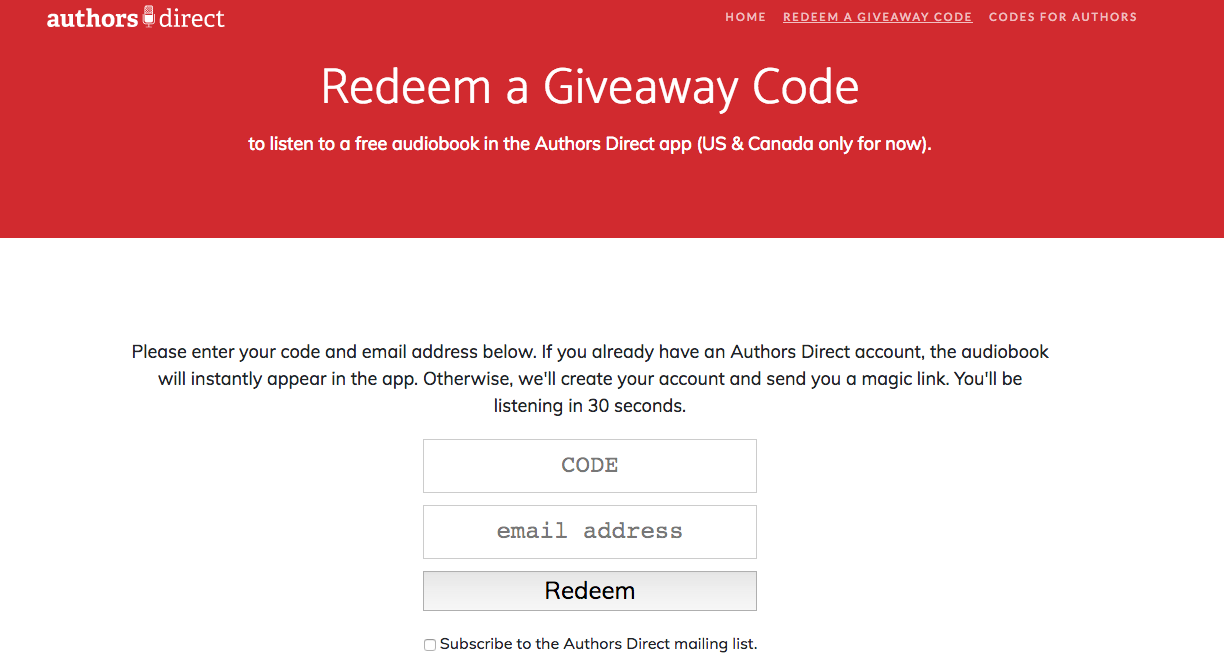 how to redeem your Authors direct free audiobook code for Jean Oram audiobooks