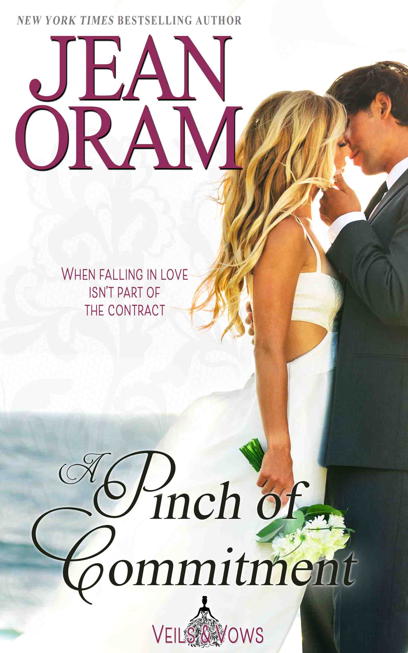 Veils and vows series by Jean Oram. A Pinch of Commitment. Lily and Ethan Mattson. A Marriage of convenience between friends. A fake marriage of conveience romance. Sweet MOC small town romance. Book 2 in the Veils and Vows series by Jean Oram.