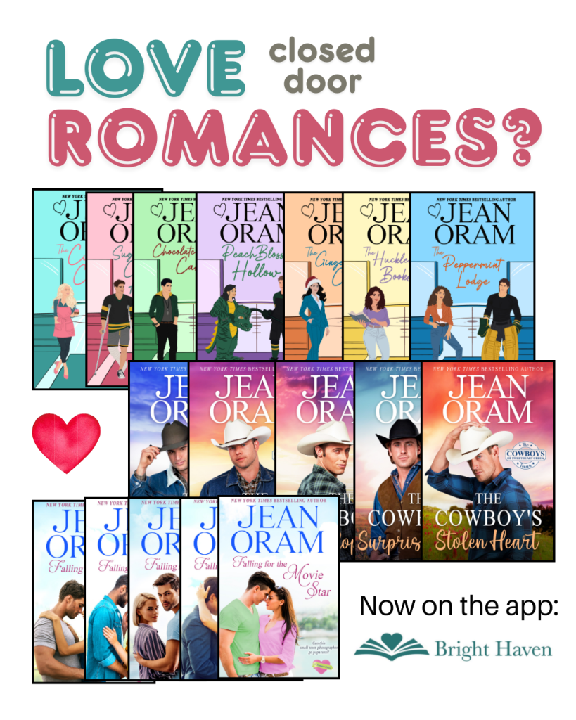 Bright Haven app with Jean Oram books. Sweet romances.